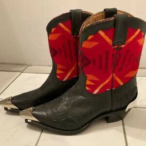 COPY - BOULET PAUL BRODIE western cowboy metal tips toe rockabilly womens boots…